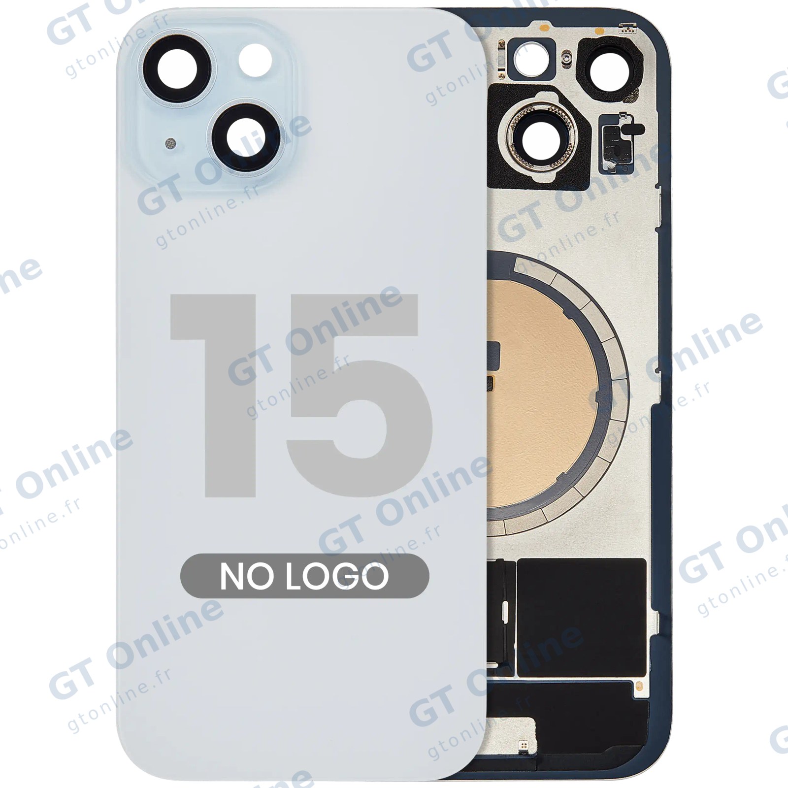 Vitre arrière pour Apple iPhone 15 (sans logo, bleu) — réf. 107183138937