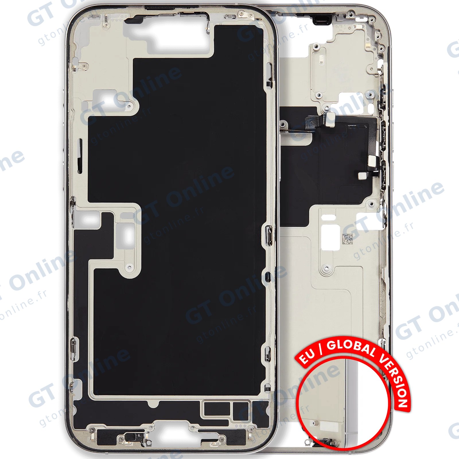 Châssis pour Apple iPhone 16 Pro Max (version EU, origine d'occasion — grade A, White Titanium)
