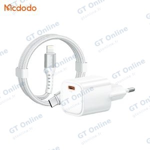 Chargeur Secteur USB-C GaN Mcdodo CH-0084 avec Câble USB-C vers Lightning 30W 1m Blanc