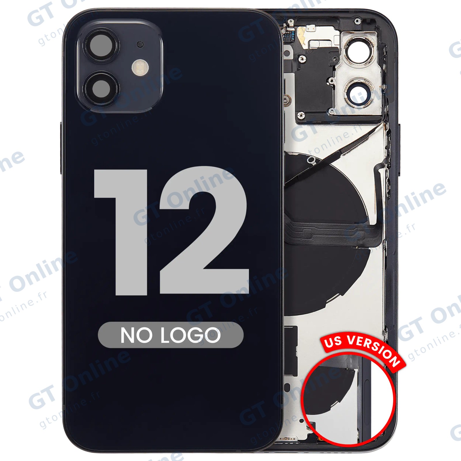 Châssis pour Apple iPhone 12 (version US, compatible premium, noir)