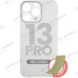 Vitre arrière pour Apple iPhone 13 Pro (No Logo / Large Camera Hole, argent)