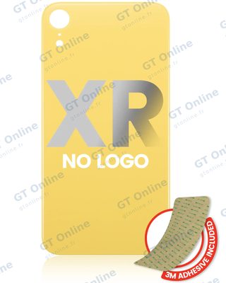 Vitre arrière pour iPhone XR (No Logo / Large Camera Hole, jaune)