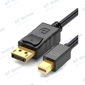 Câble DisplayPort Mâle vers Mini DisplayPort Mâle - 1,8m - Noir
