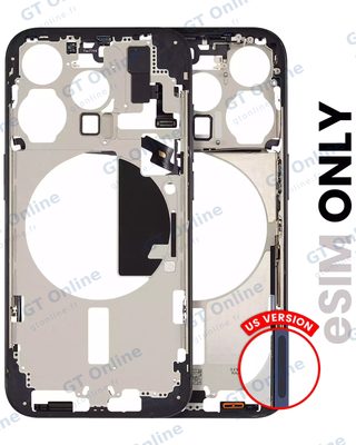 Châssis pour Apple iPhone 15 Pro (version US, origine d'occasion — grade A, Blue Titanium)