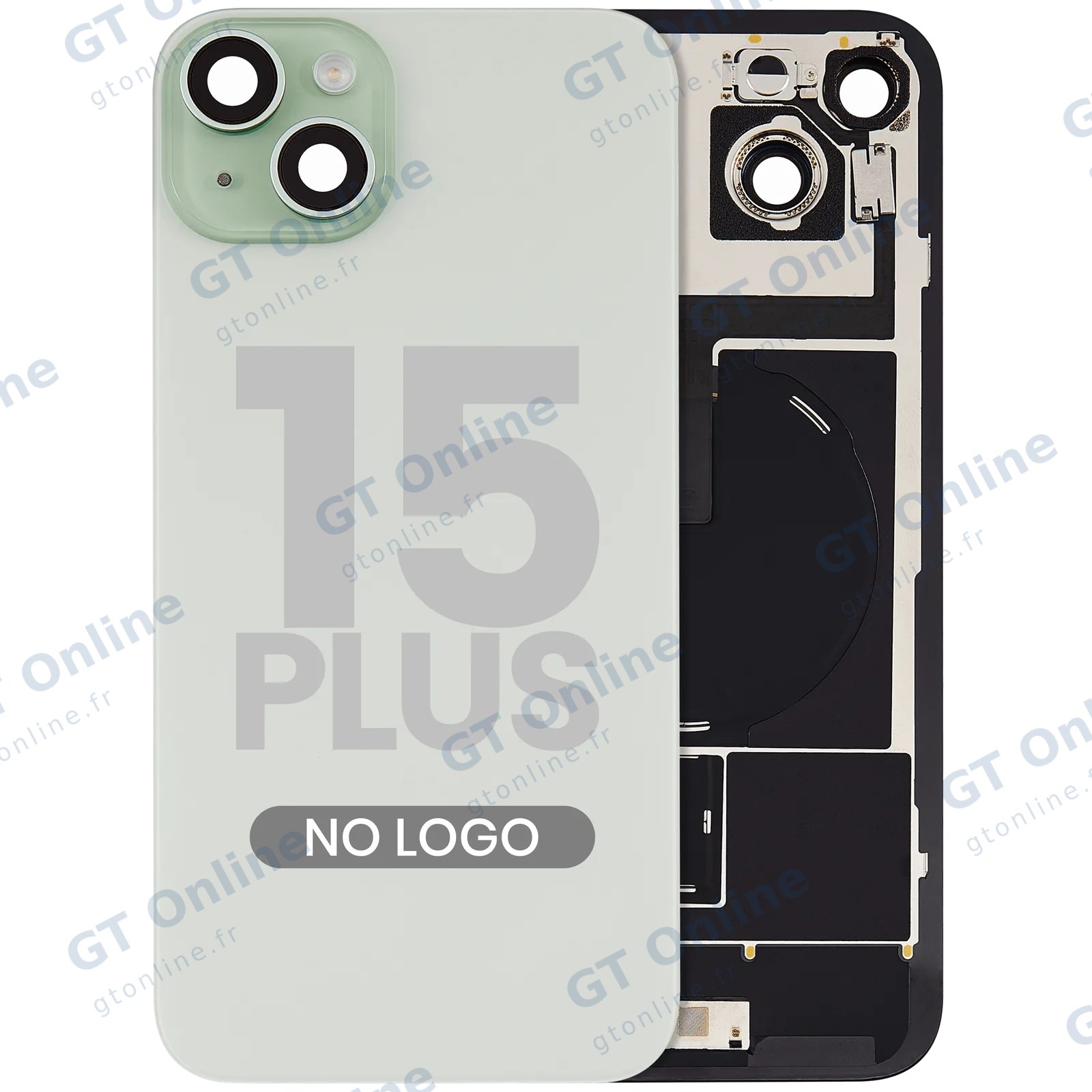 Vitre arrière pour Apple iPhone 15 Plus (sans logo, compatible, vert) — réf. 107082130567