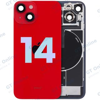 Vitre arrière avec MagSafe, NFC et nappe flash pour Apple iPhone 14 (pack service origine, rouge)