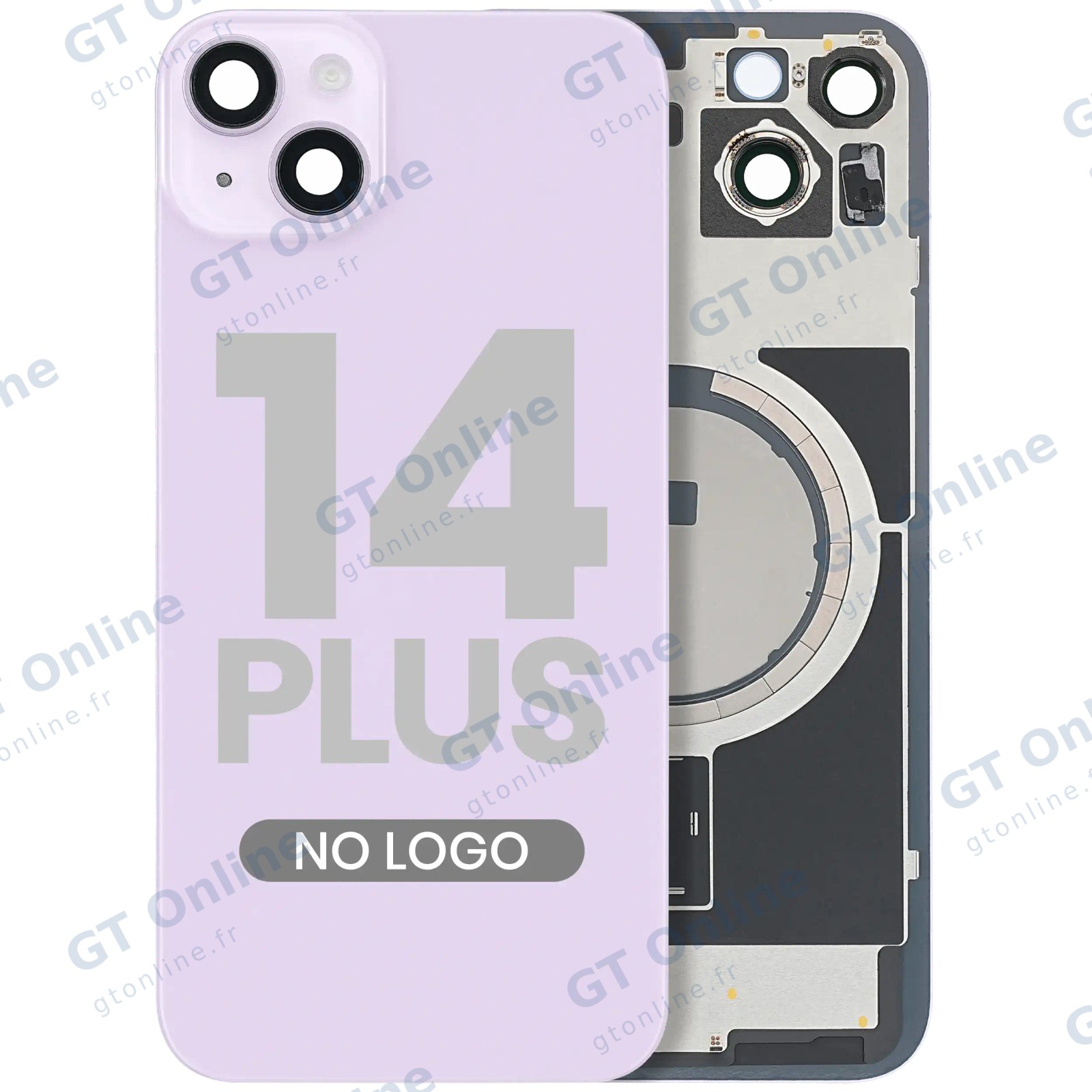 Vitre arrière pour Apple iPhone 14 Plus (compatible, violet, sans logo)