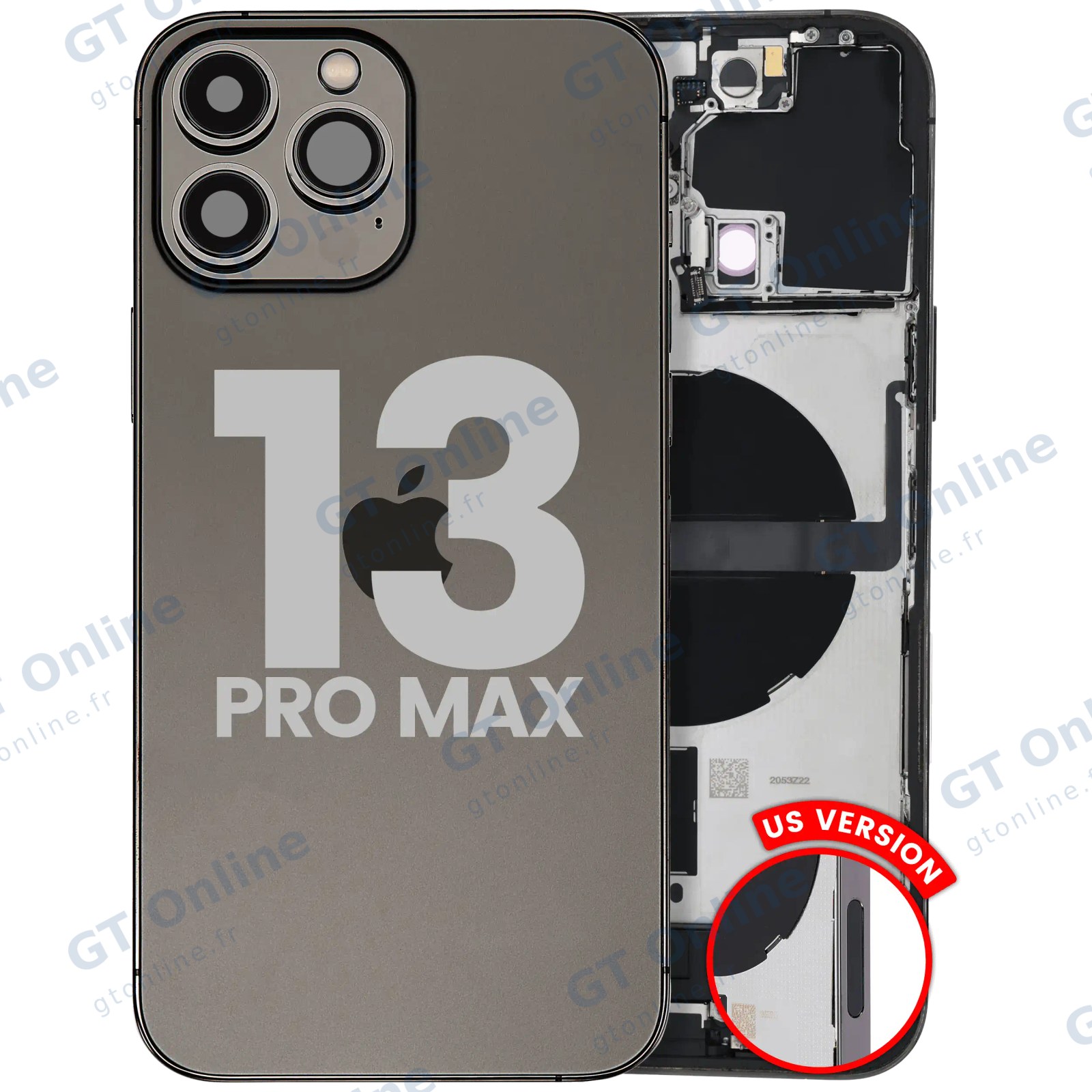Châssis pour Apple iPhone 13 Pro Max (version US, origine d'occasion — grade B, graphite)