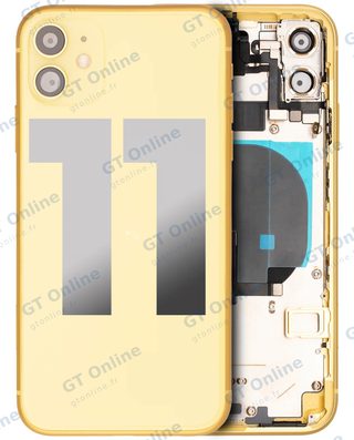 Châssis pour Apple iPhone 11 (origine d'occasion — grade A, jaune)