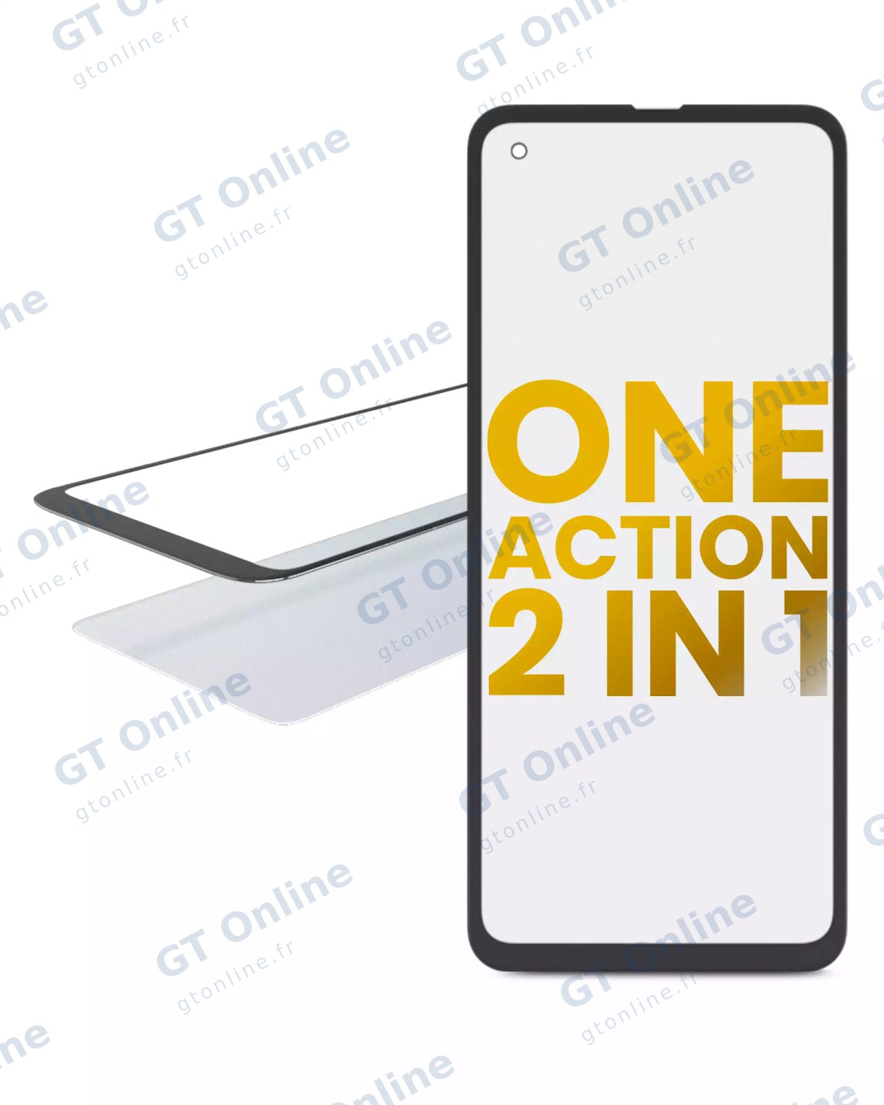 Vitre d’écran avec OCA pour Motorola One Action (XT2013 / 2019)
