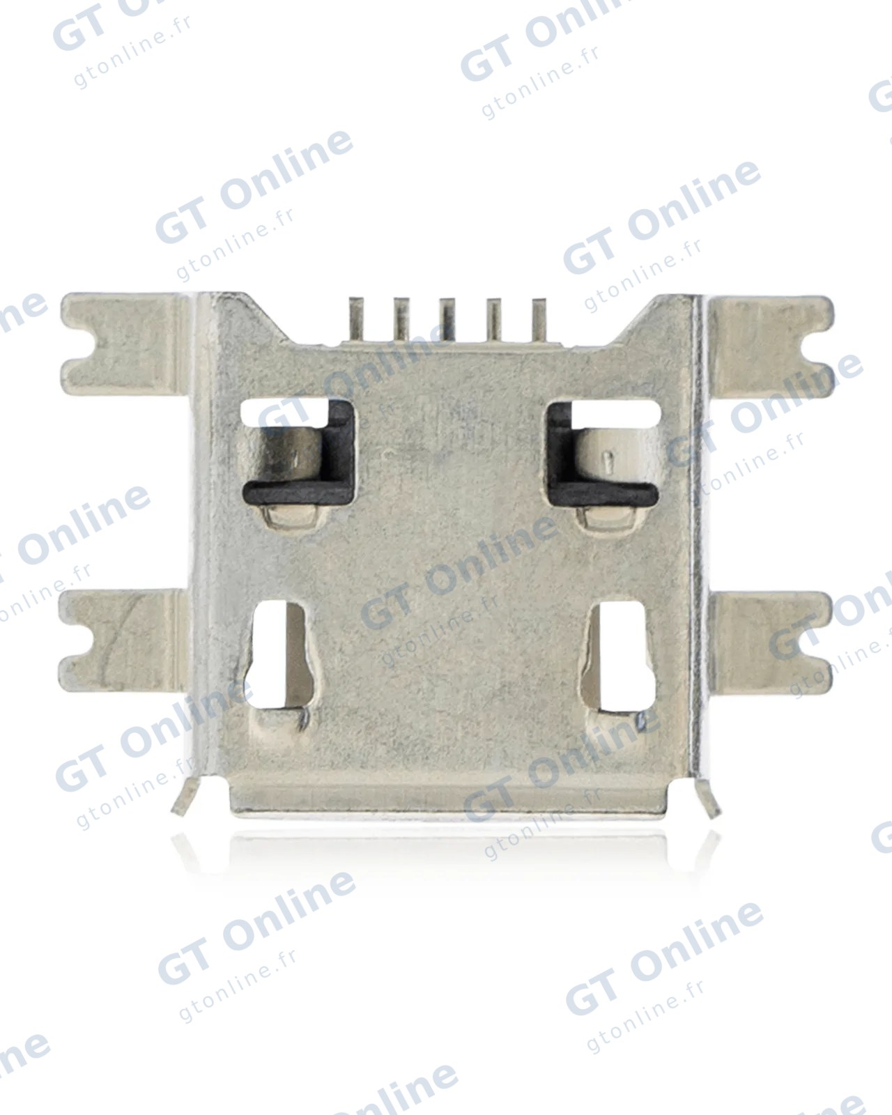 Connecteur de charge à souder — format Micro B, 5 broches, 4 points de fixation (C121)