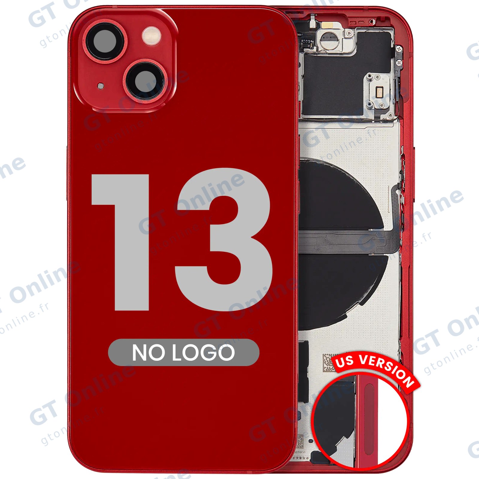 Châssis pour Apple iPhone 13 (version US, compatible premium, rouge)