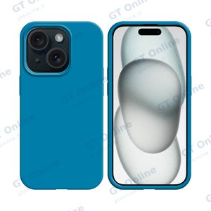 Coque Silicone Compatible pour Apple iPhone 15 Plus (#16) Bleu Ciel