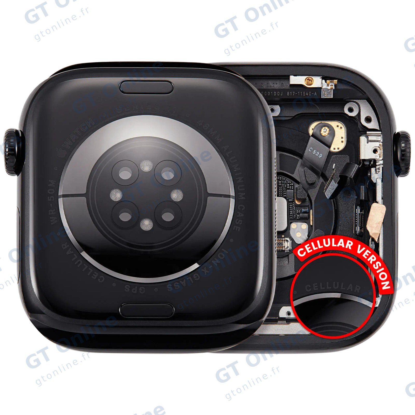 Châssis pour Apple Watch Series 11 (46MM) (origine d'occasion — grade A, Cellular Version, Aluminum / Jet Black)