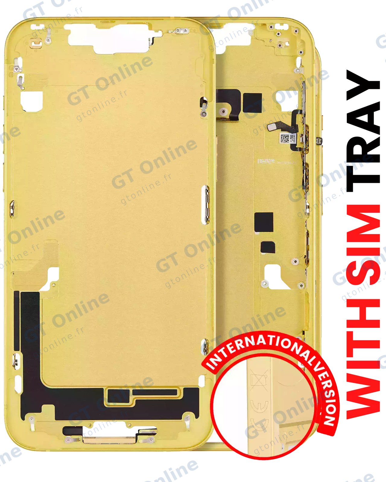 Châssis pour Apple iPhone 14 Plus (version EU, compatible premium, jaune)