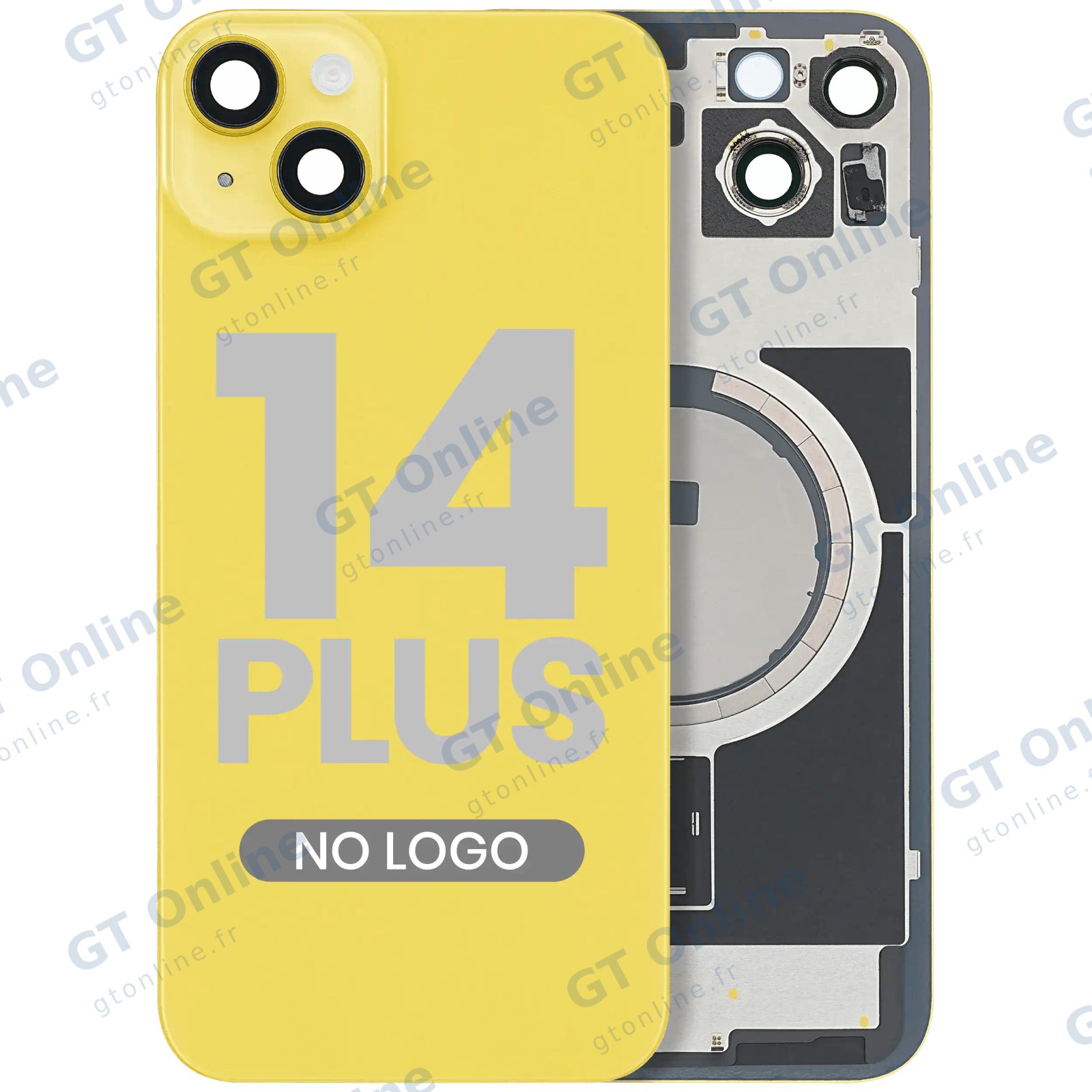 Vitre arrière pour Apple iPhone 14 Plus (compatible, jaune, sans logo)