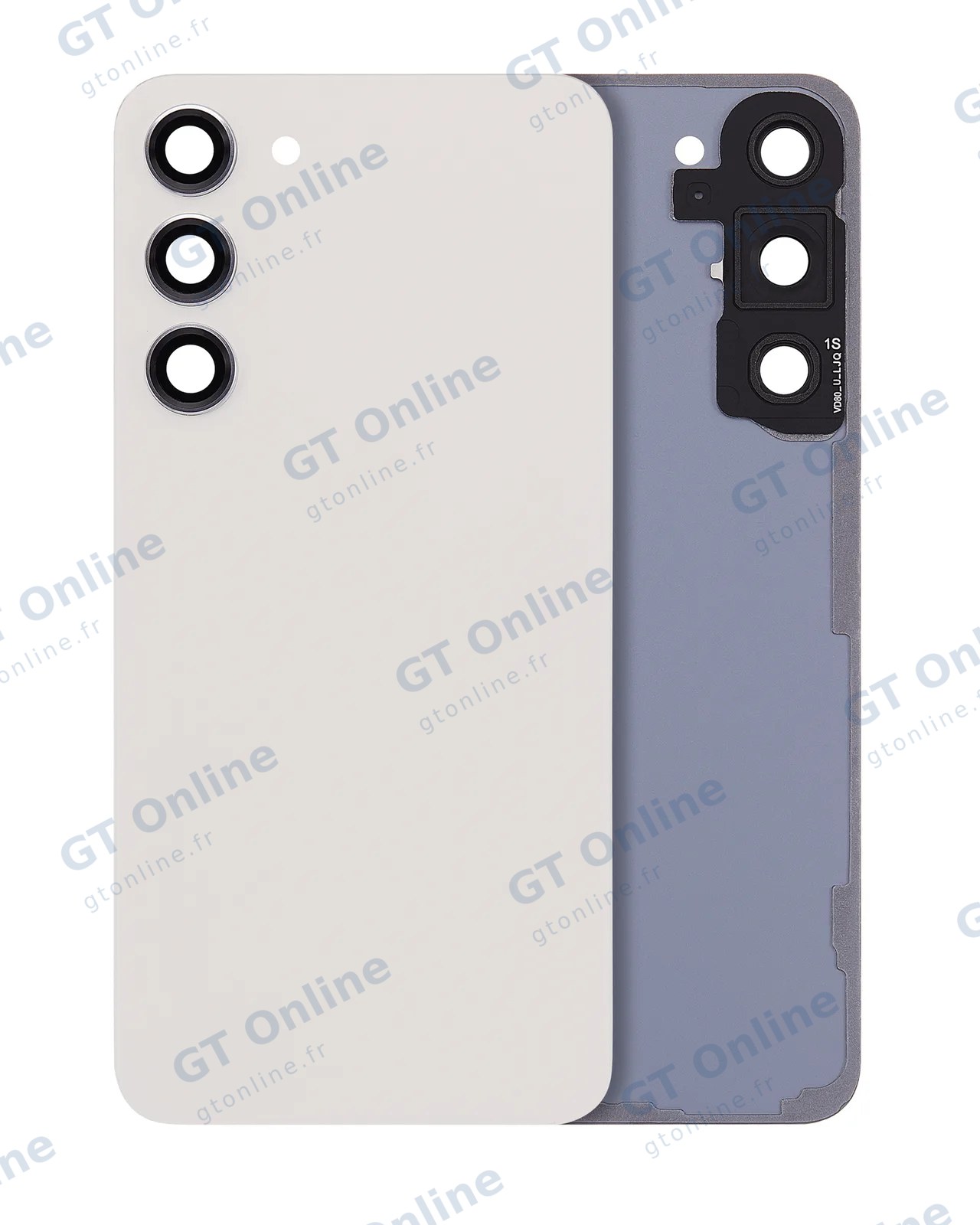 Vitre arrière pour Samsung Galaxy S23 Plus (pack service origine, Cream)