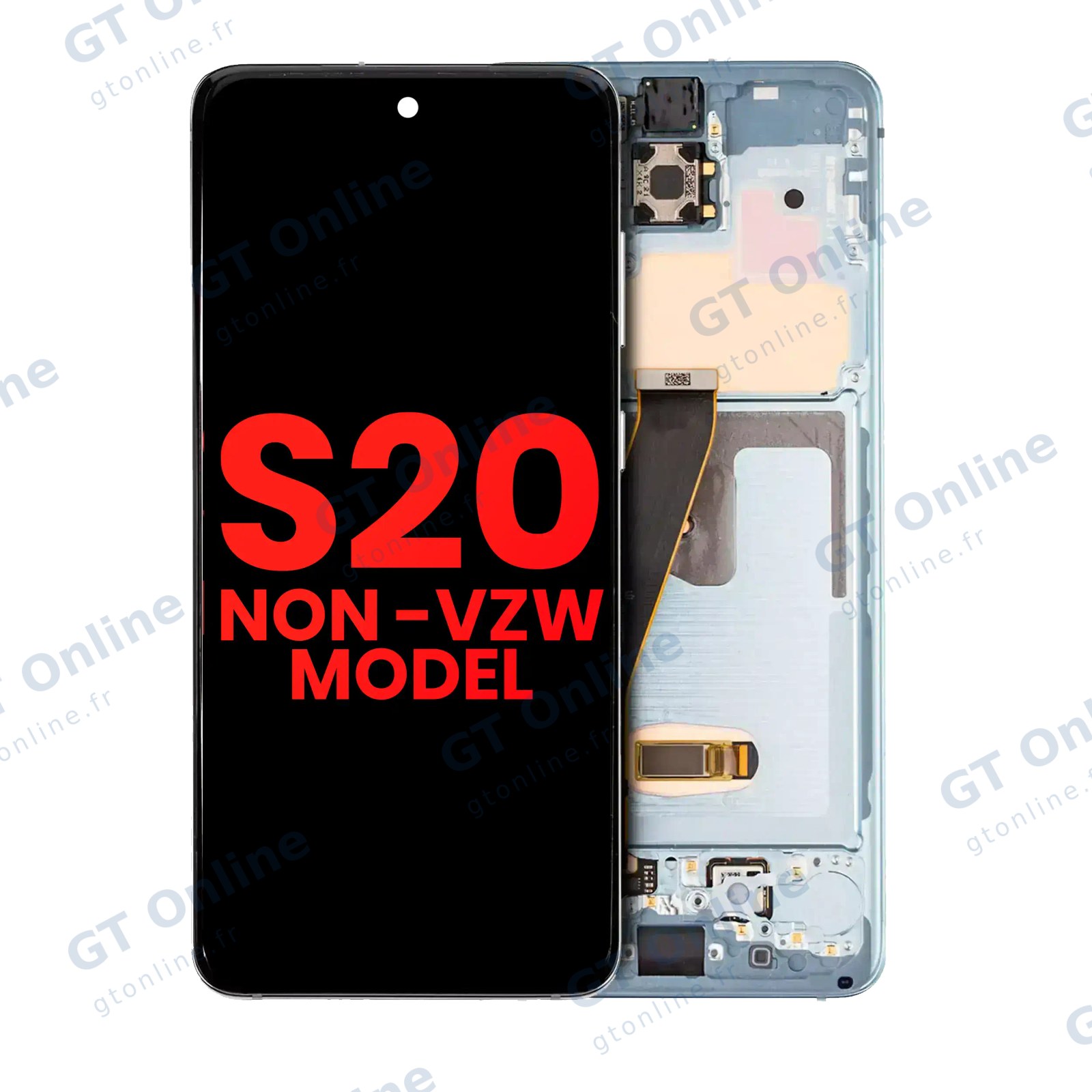 Écran OLED avec châssis pour Samsung Galaxy S20 5G (Non-Verizon 5G UW Frame) (Cloud Blue)