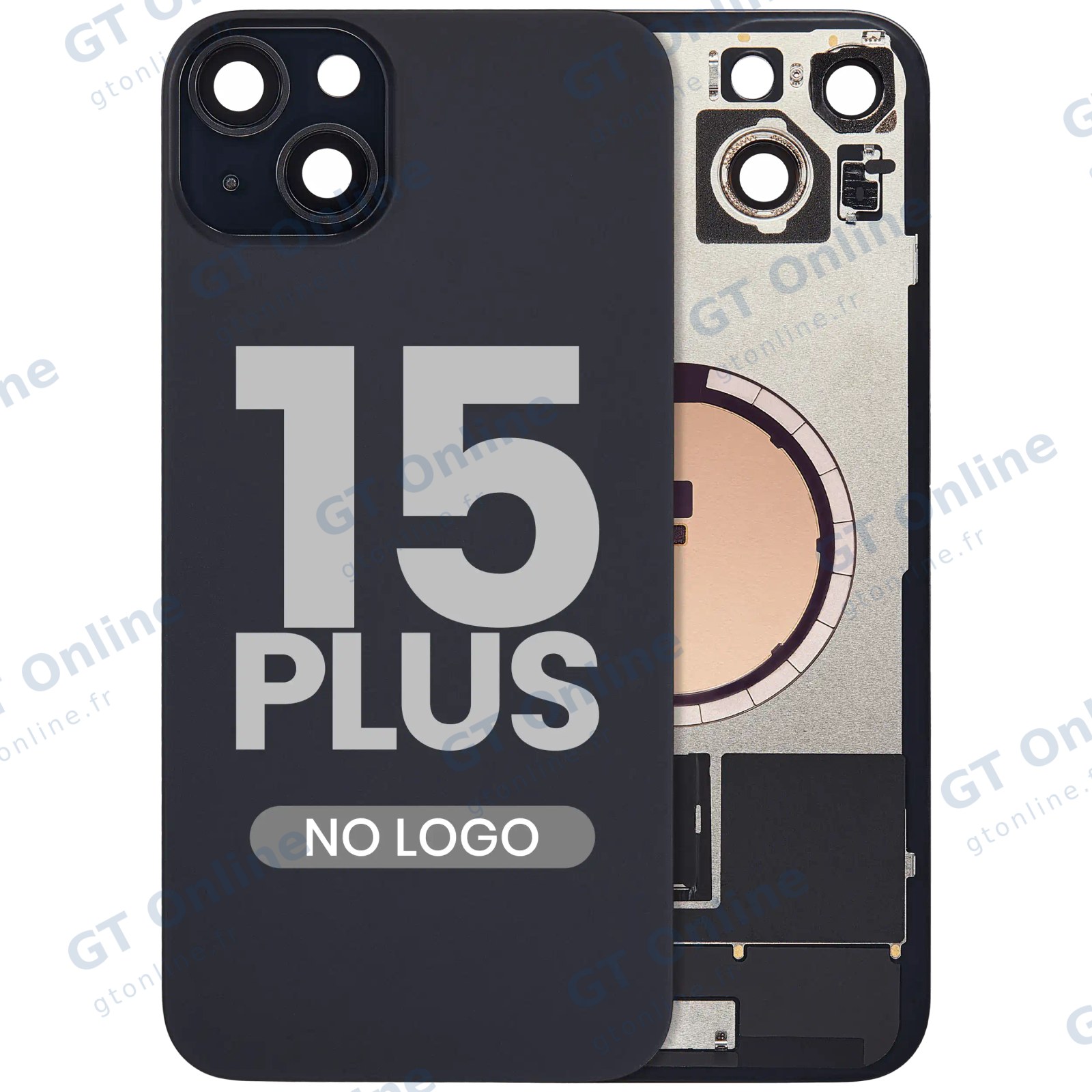 Vitre arrière pour Apple iPhone 15 Plus (sans logo, compatible, noir) — réf. 107183138941