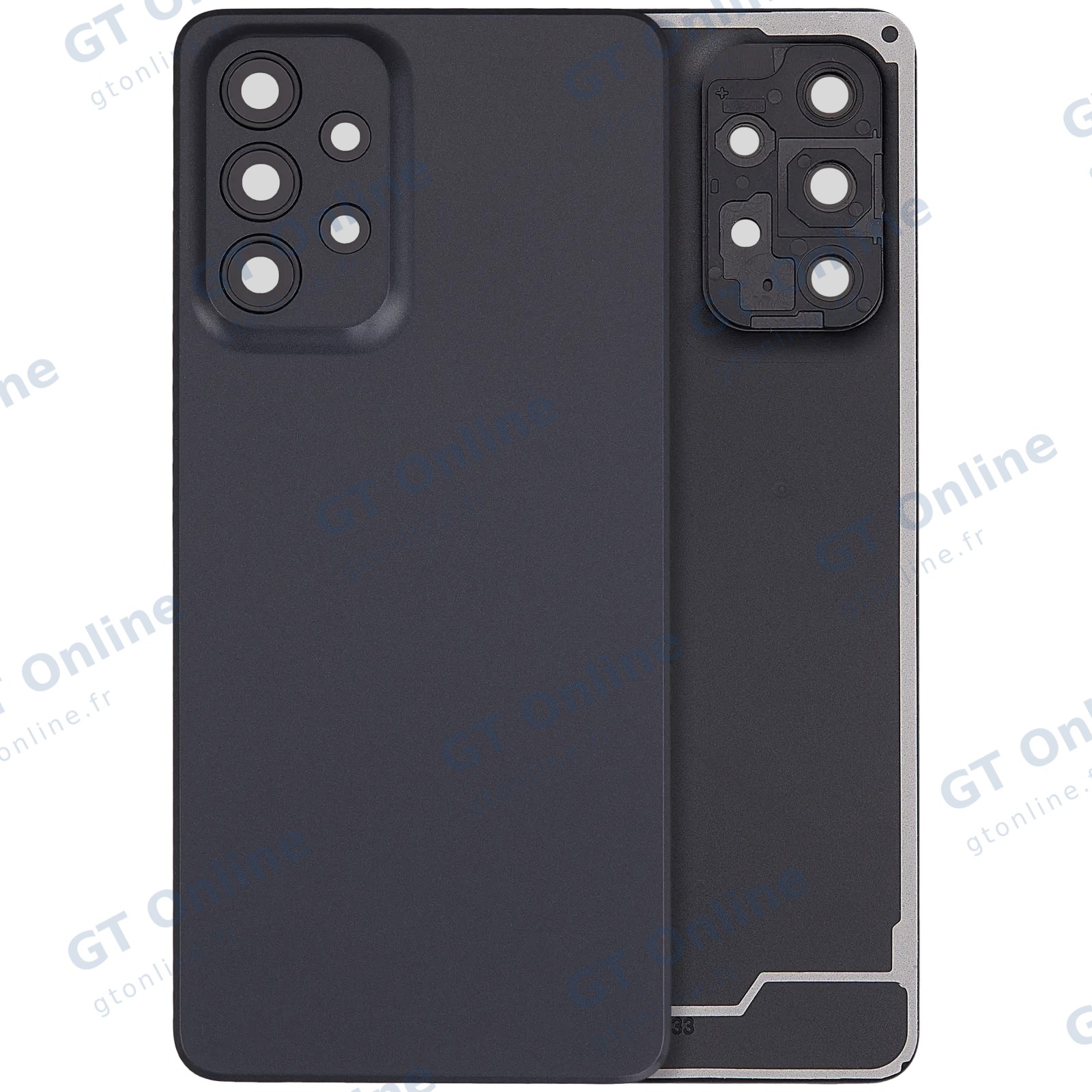 Vitre arrière pour Samsung Galaxy A33 5G (A336 / 2022) (sans logo, compatible premium, noir)