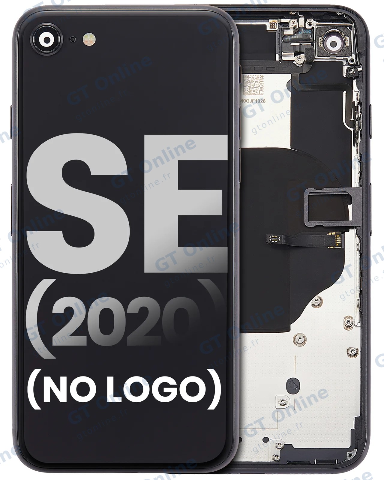Châssis pour Apple iPhone SE (2020) (sans logo, compatible premium, noir)