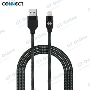 Câble Data USB vers Lightning CONNECT MC-CLN8 Nylon Tressé 12W (2m) Noir
