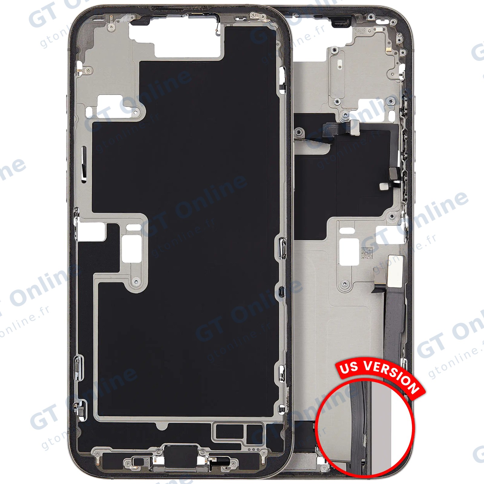 Châssis pour Apple iPhone 16 Pro Max (version US, origine d'occasion — grade B, titane naturel)