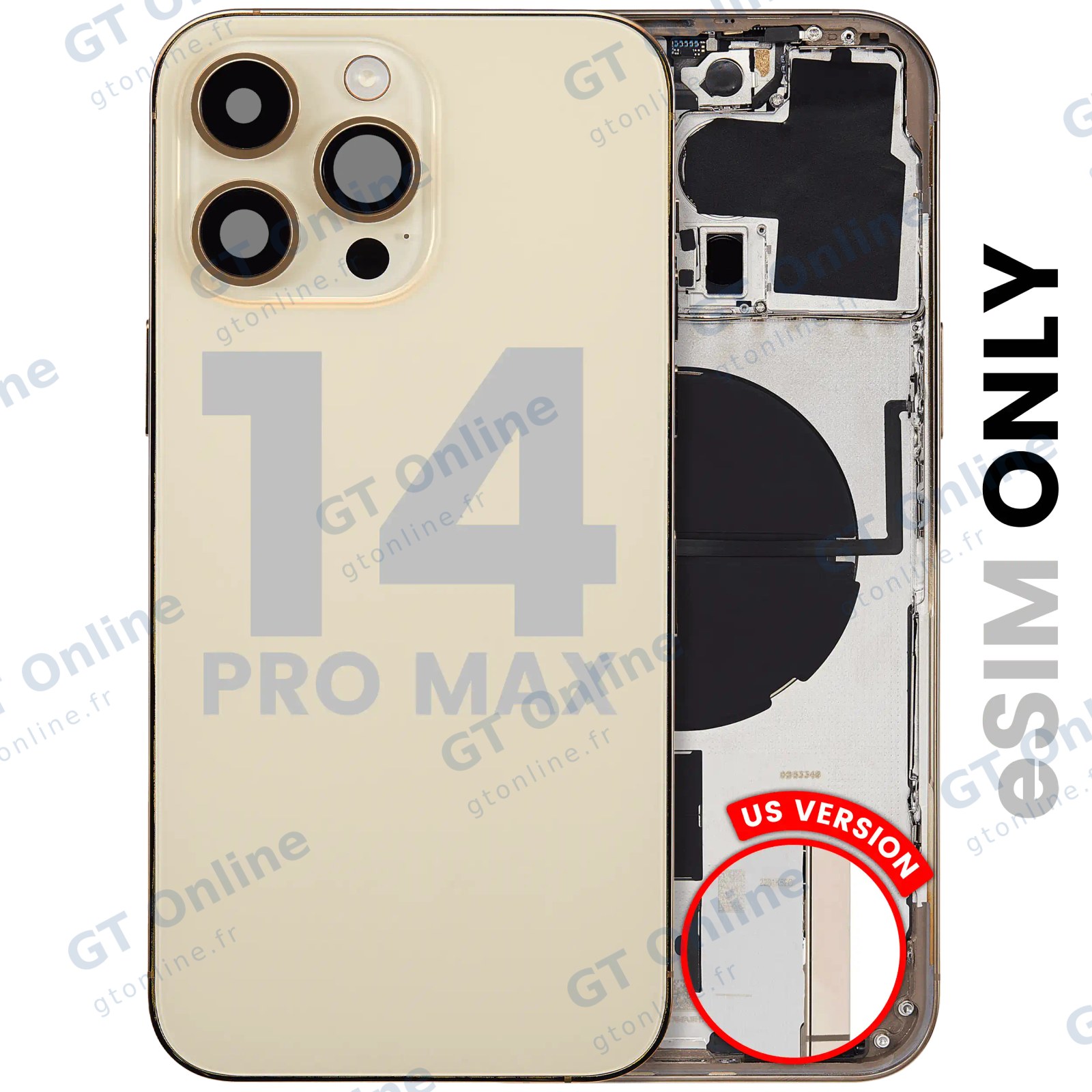 Châssis pour Apple iPhone 14 Pro Max (version US, origine d'occasion — grade B, or)