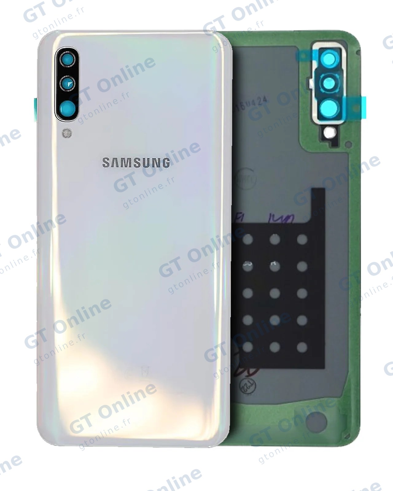Vitre arrière pour Samsung Galaxy A50 (A505 / 2019) (pack service origine, blanc)