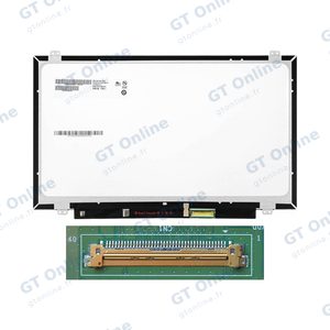 Dalle Ordinateur Portable 14.0" Slim HD (1366x768) LCD 60Hz, 40pin eDP Droite 25mm, Fixations Haut Bas ~320mm