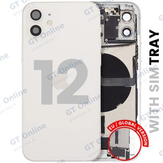 Châssis avec nappe de charge et petits composants pour Apple iPhone 12 (version EU, origine d'occasion — grade A, blanc)