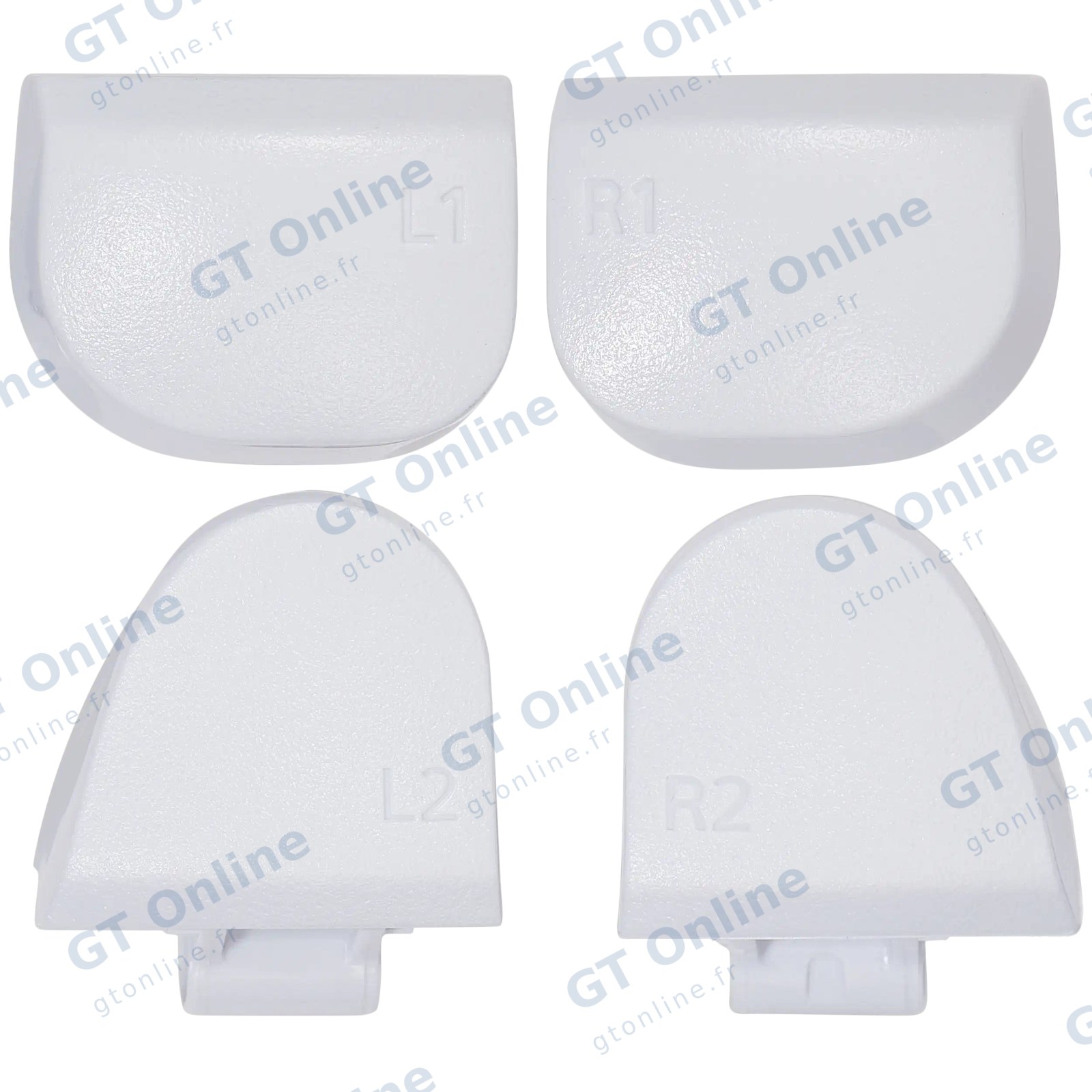 Gâchettes R1 / L1 / R2 / L2 avec ressorts pour manette Sony DualSense (PS5) — BDM-030 (blanc, jeu de 8 pièces)