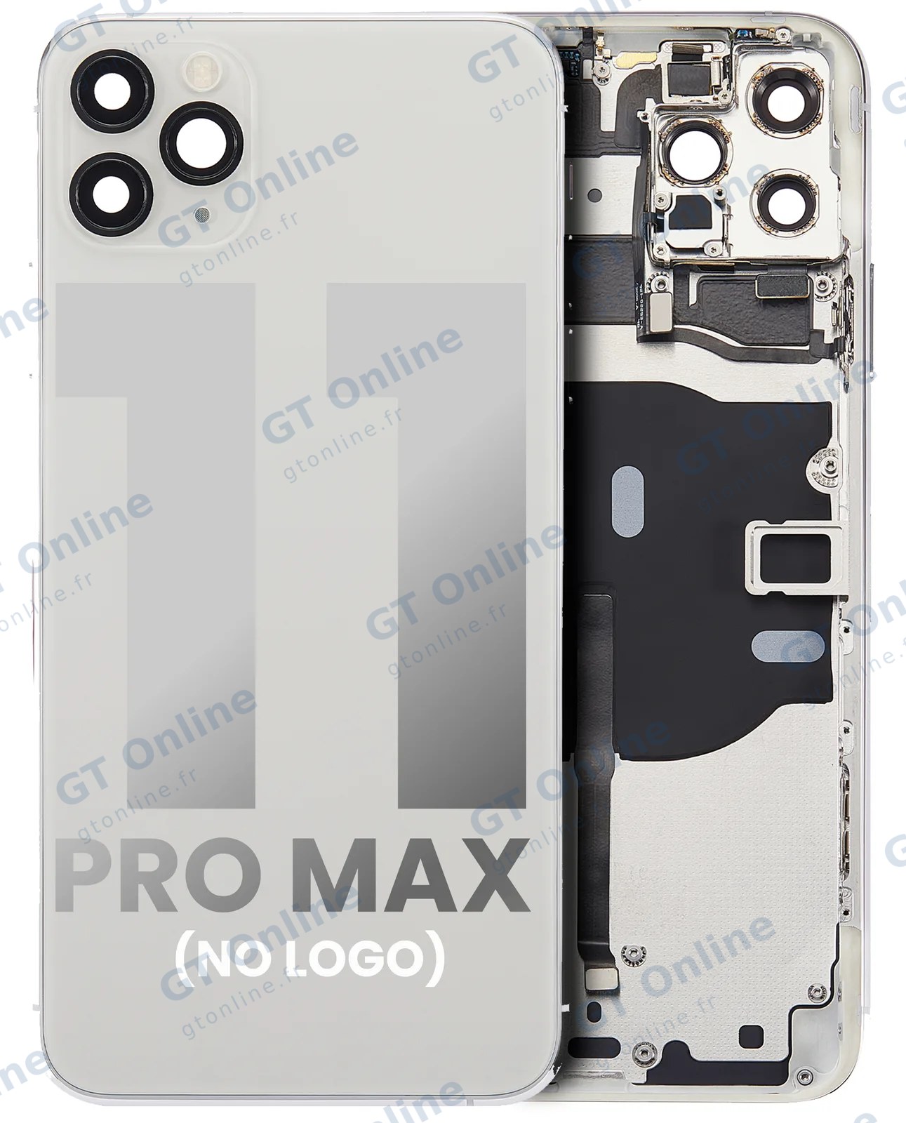 Châssis pour Apple iPhone 11 Pro Max (sans logo, compatible premium, argent)