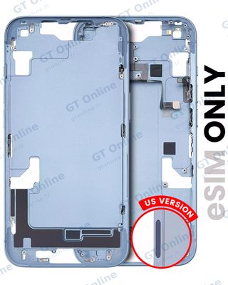 Châssis pour Apple iPhone 14 (version US, origine d'occasion — grade B, bleu)