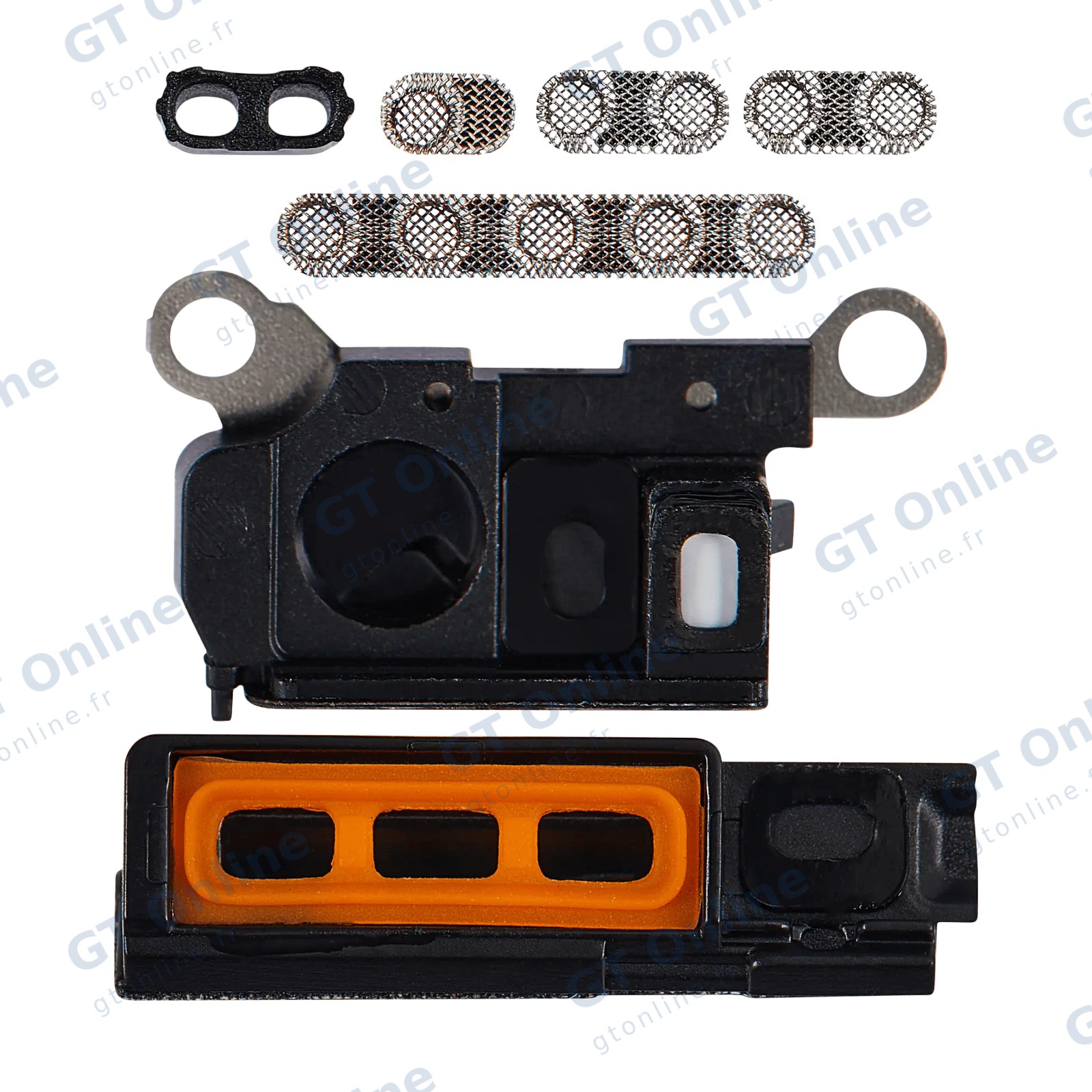 Grille de haut-parleur / micro pour Apple iPhone 15 Pro Max (titane noir, lot de 10)