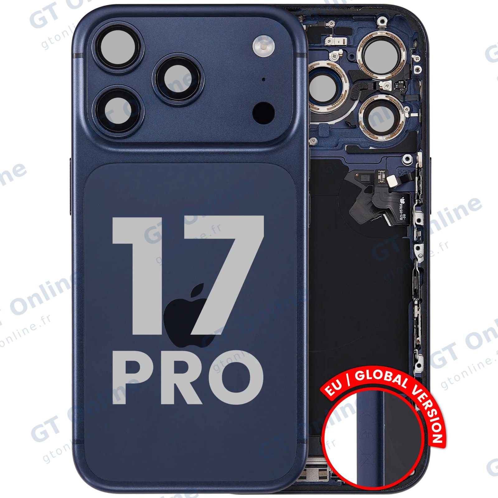 Châssis pour Apple iPhone 17 Pro (version EU, origine d'occasion — grade B, Deep Blue)