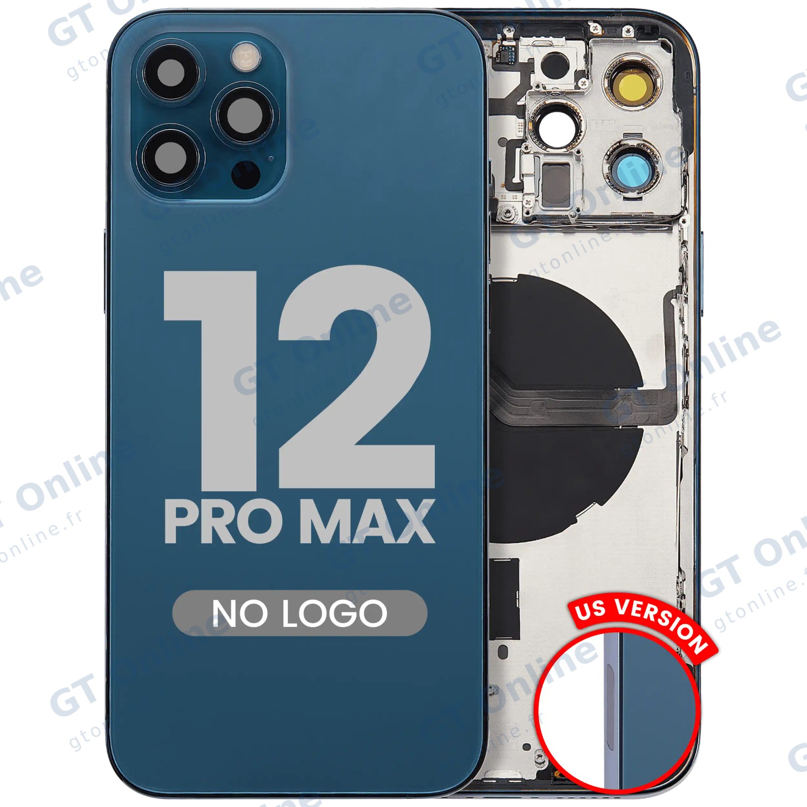 Châssis pour Apple iPhone 12 Pro Max (version US, compatible premium, Pacific Blue)