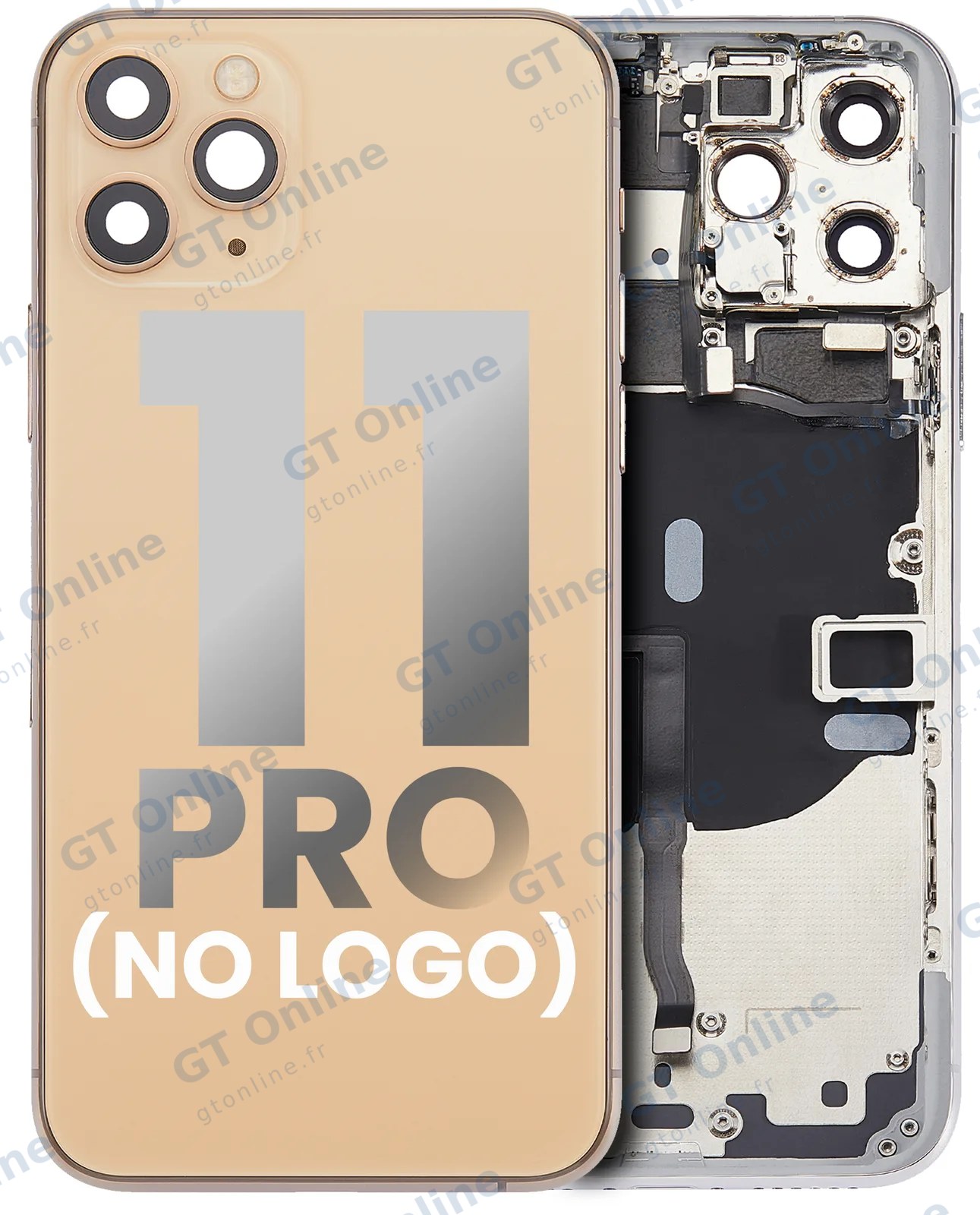 Châssis pour Apple iPhone 11 Pro (sans logo, compatible premium, or)