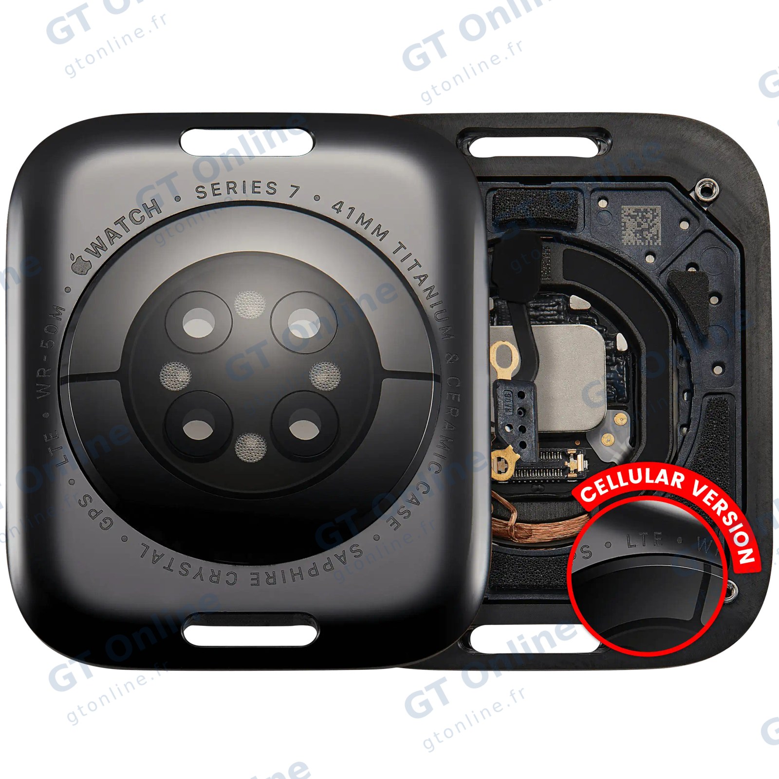 Vitre arrière pour Apple Watch Series 7 (41mm) (LET Version, Titanium / Space Black)