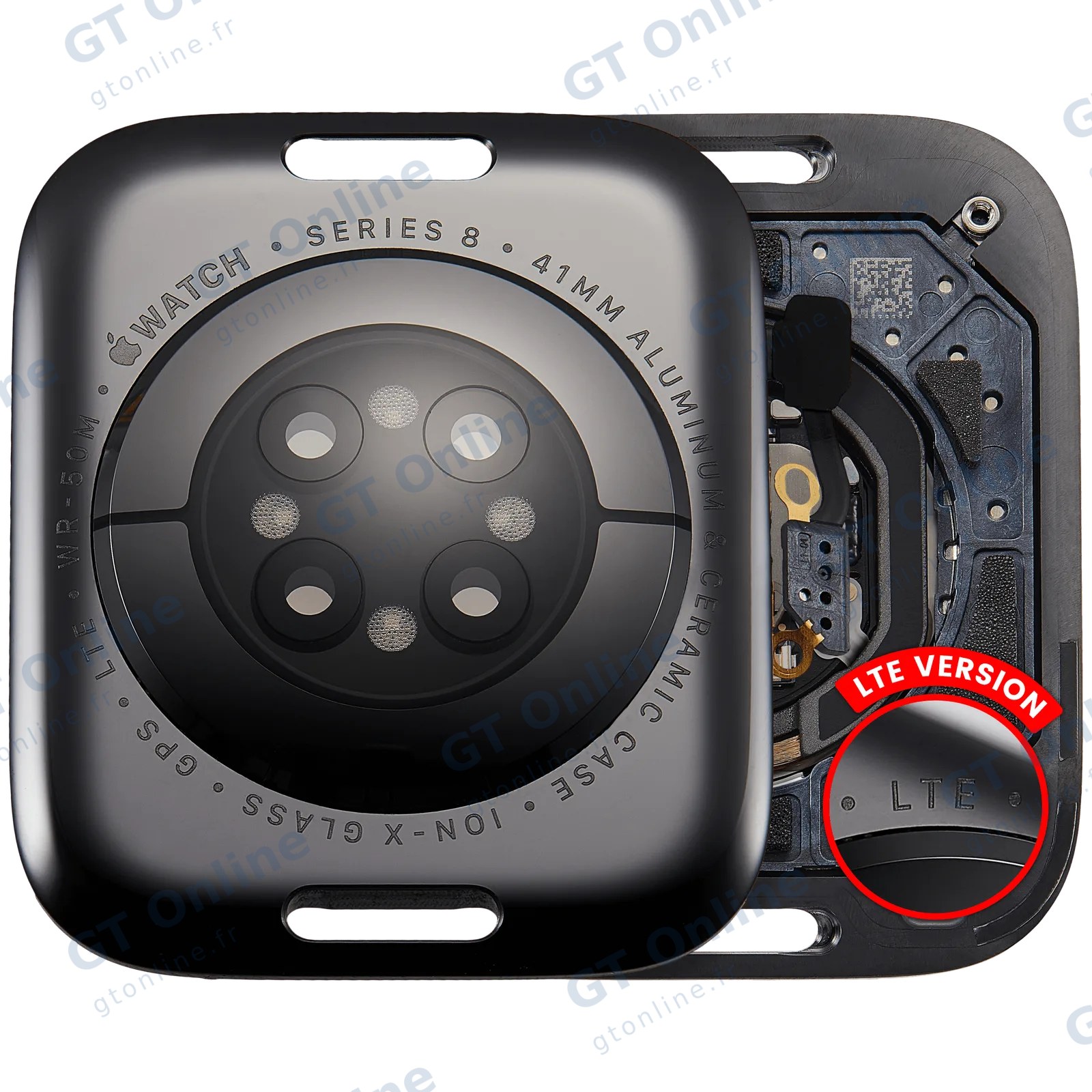 Vitre arrière pour Apple Watch Series 8 (41mm) (LET Version, Aluminum / Space Black)