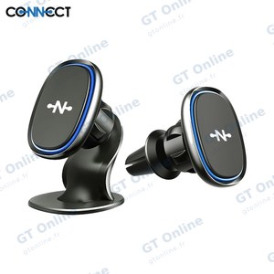 Support Smartphone Magnétique pour Voiture CONNECT MC-SV01 avec 2 Fixations Noir