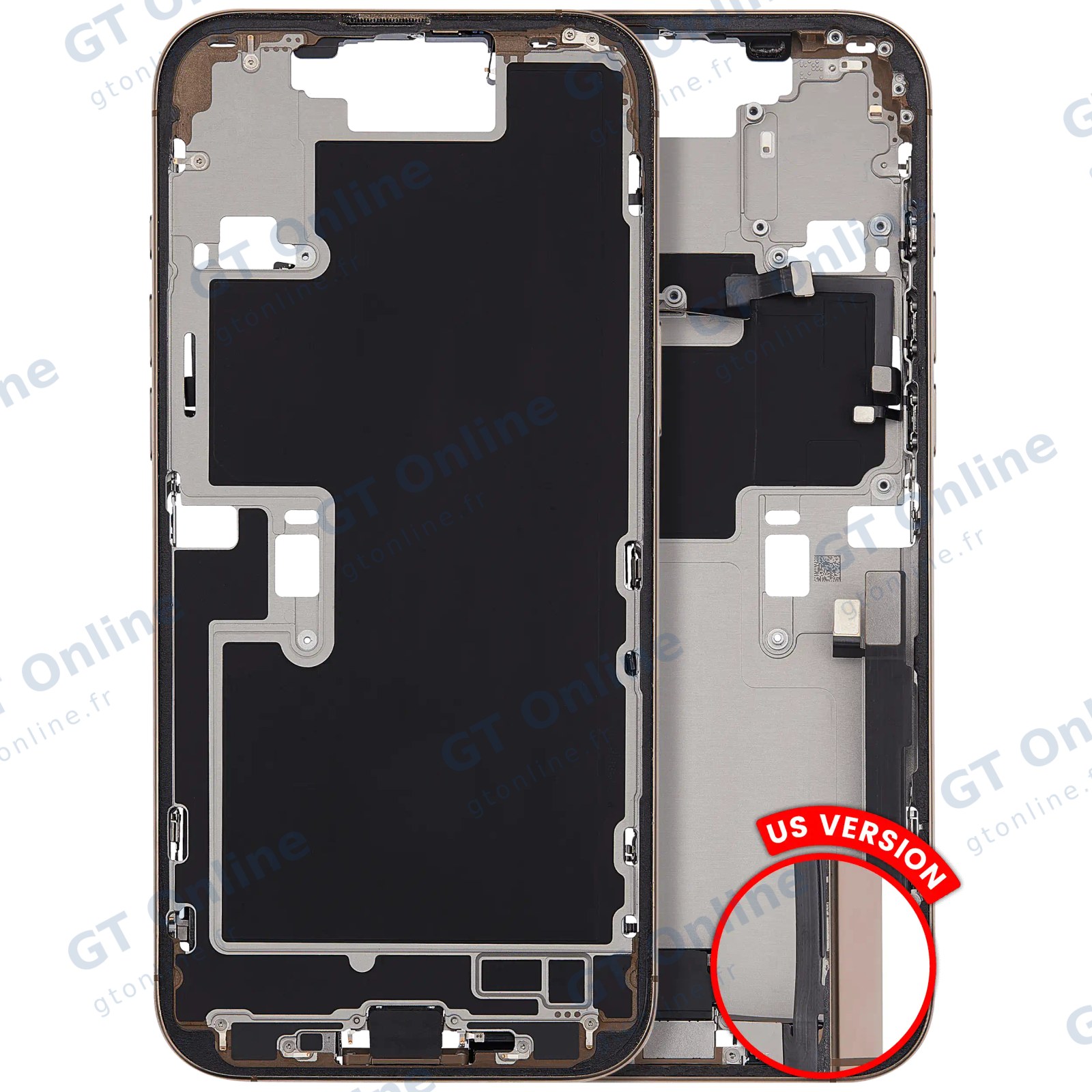 Châssis pour Apple iPhone 16 Pro Max (version US, origine d'occasion — grade B, titane sable)