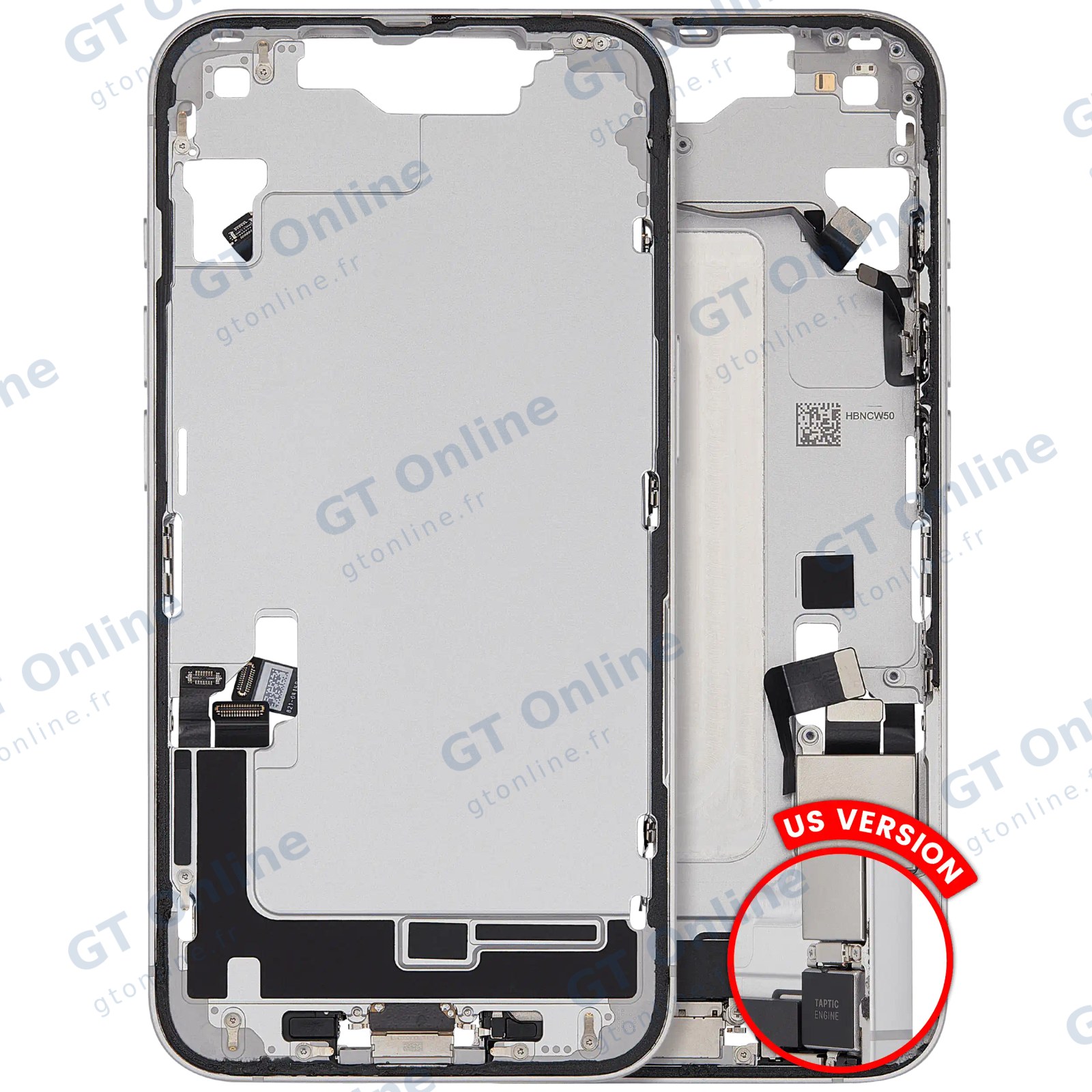 Châssis pour Apple iPhone 16e / 17e (version US, origine d'occasion — grade B, blanc)