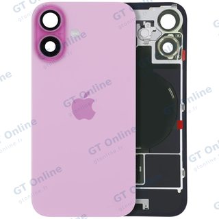 Vitre arrière avec MagSafe, NFC et nappe flash pour Apple iPhone 16 (pack service origine, rose)