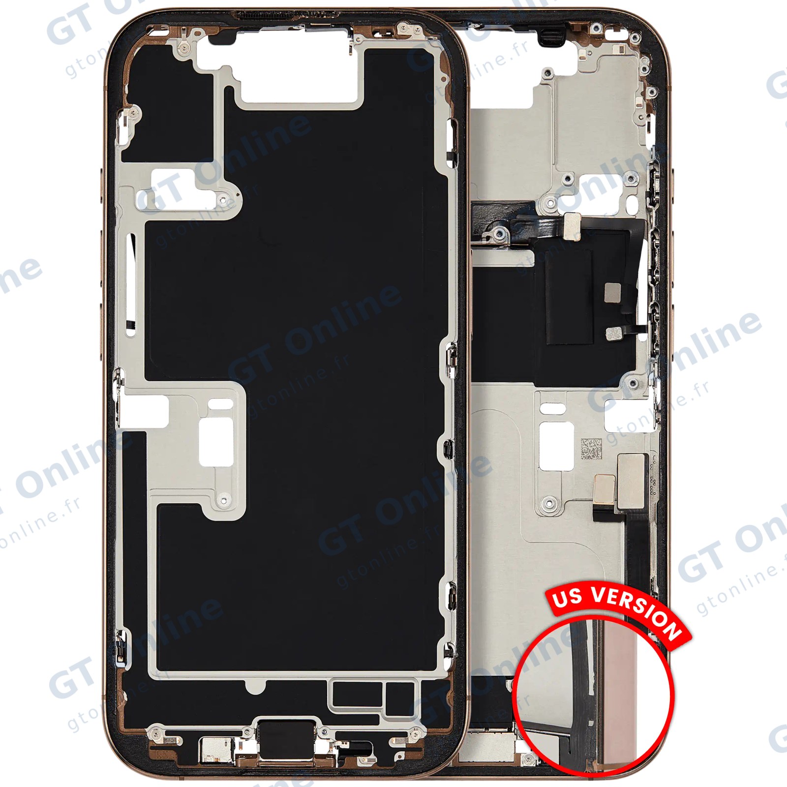 Châssis pour Apple iPhone 16 Pro (version US, origine d'occasion — grade B, titane sable)