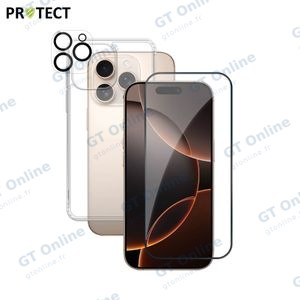 Pack de Protection Coque + Protection Lentille + Verre Trempé PROTECT pour Apple iPhone 16 Pro Transparent