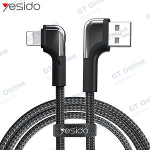 Câble Data USB vers Lightning Yesido CA81 90° (2m) Noir