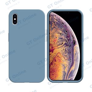 Coque Silicone Compatible pour Apple iPhone XS Max (#05) Bleu Acier