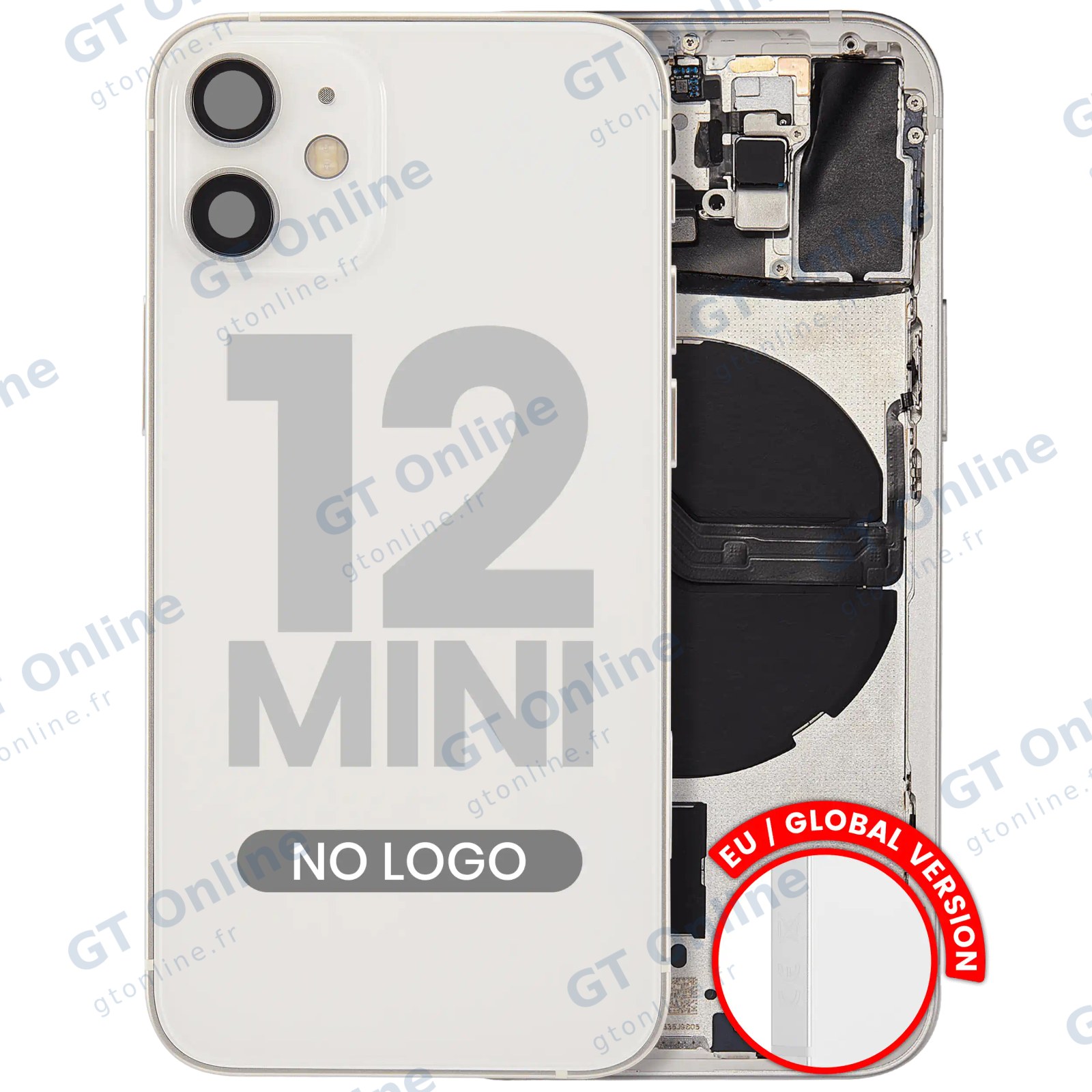 Châssis pour Apple iPhone 12 Mini (version EU, compatible premium, blanc)