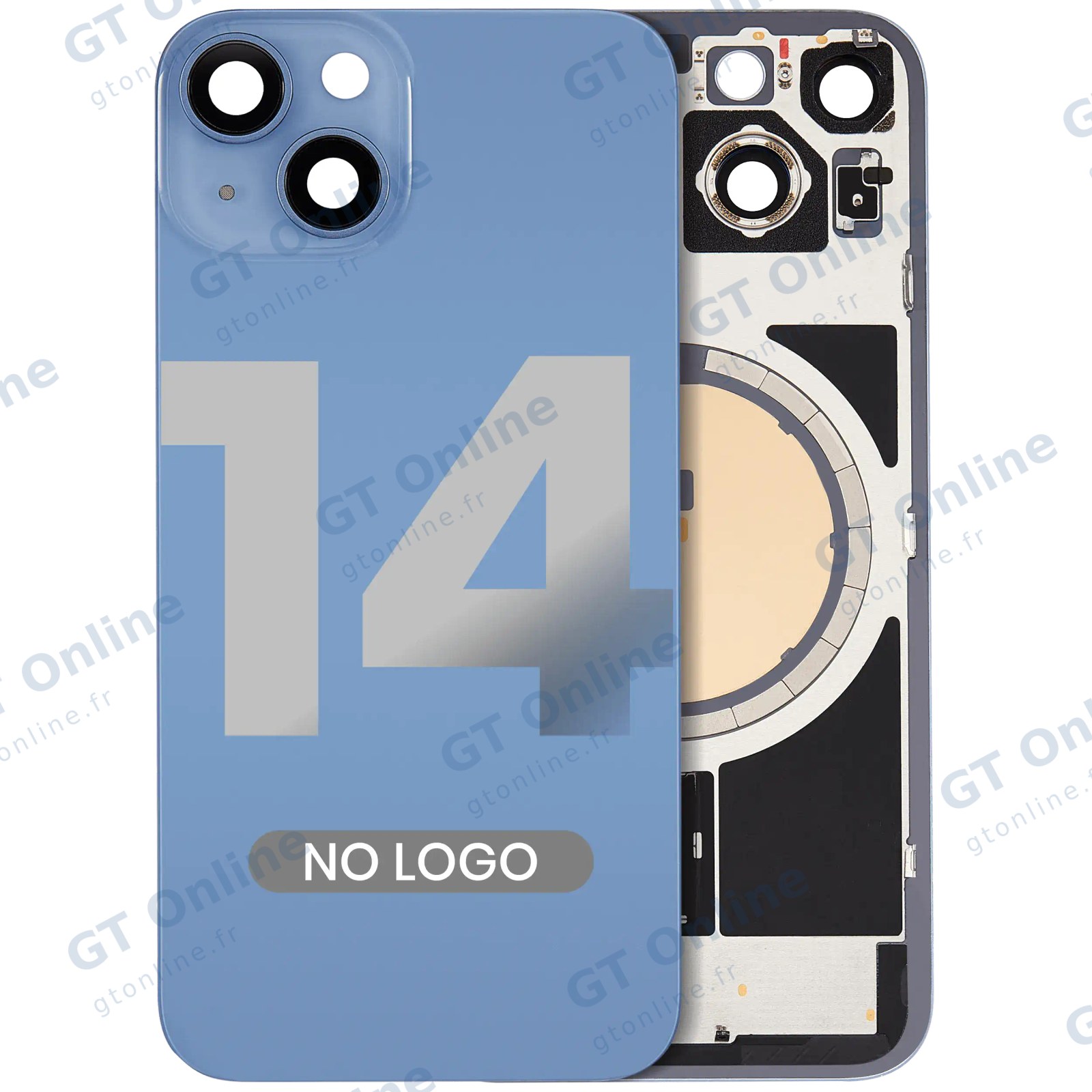 Vitre arrière pour Apple iPhone 14 (bleu, sans logo)